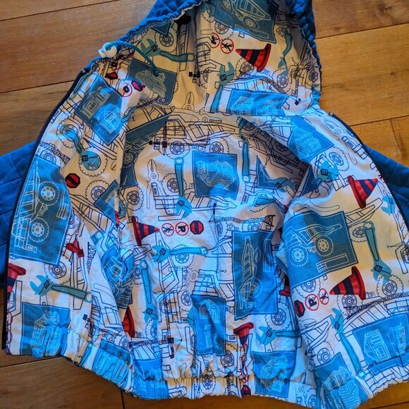 Kids blue spring fall reversible jacket - Picture 2 of 3